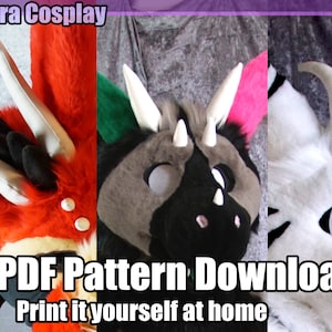 DIGITAL Horn Sewing Patterns for Fursuits And Cosplay - PDF Download