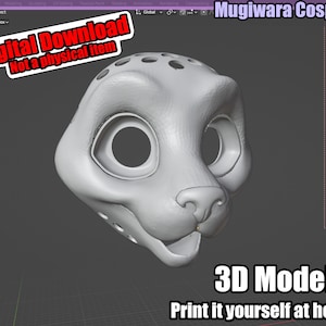 Cat 3D-model STL Fursuit Head Base for 3D-printing