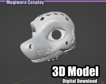 Shark 3D-model STL Fursuit Head Base for 3D-printing