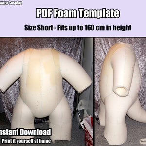 DIGITAL Big Foam Body With Shell Template for Fursuits & Cosplay - PDF Download