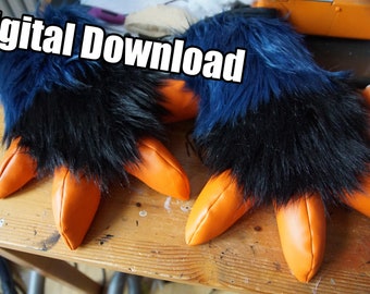 DIGITAL Monster Hand Paw Pattern for Fursuits - PDF Download