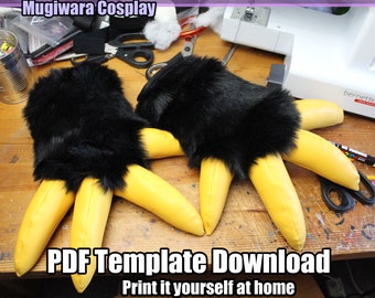 DIGITAL Wickerbeast Hand Paw Pattern for Fursuits - PDF Download