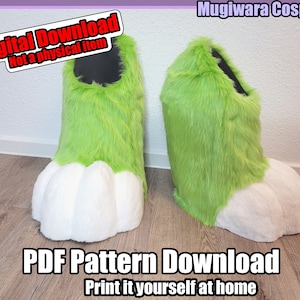 DIGITAL Digitigrade Fursuit Feet Paws Pattern for Fursuits - PDF Download