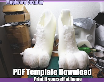 DIGITAL 4 Toed Digitigrade Foam Feet Base Template for Fursuits - PDF Download