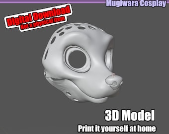 Base della testa Fursuit STL modello 3D di volpe con mascella mobile per la stampa 3D