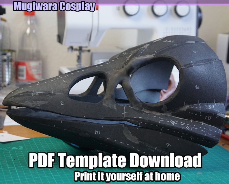 DIGITAL Foam Crow Skull Base for Fursuits - PDF Download 