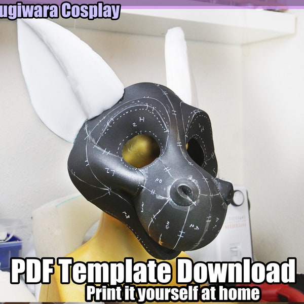 DIGITAL Angel Dragon Head Base Template for Fursuits - PDF Télécharger
