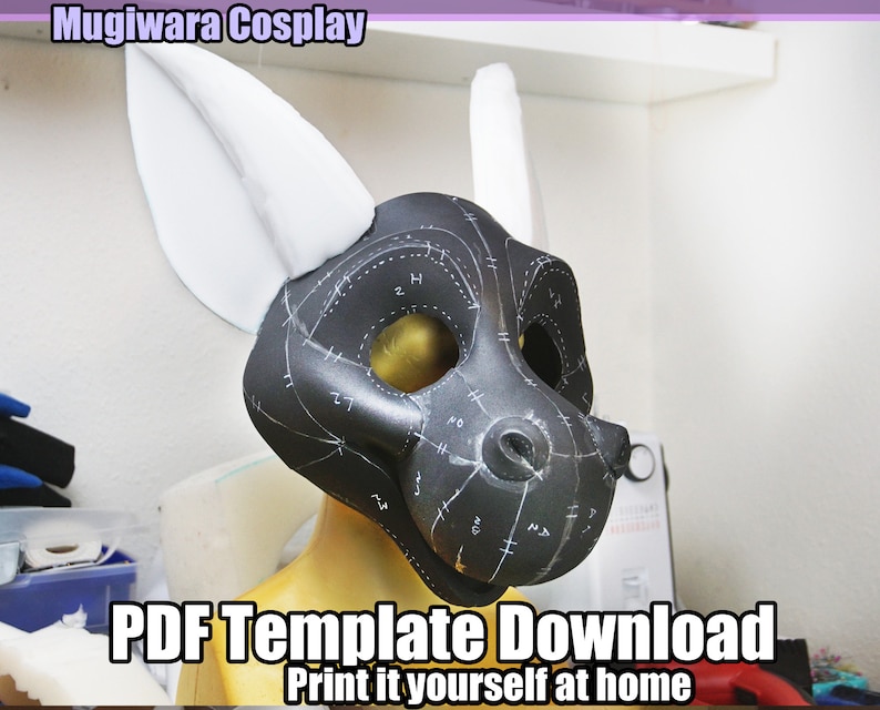 DIGITAL Angel Dragon Head Base Template for Fursuits - PDF Download 