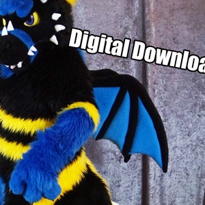 DIGITAL Dragon Wing Pattern for Fursuits - PDF Download