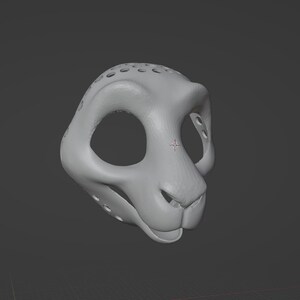 Goat 3D-model STL Fursuit Head Base for 3D-printing | For Pla/Petg + Tpu printing image 10