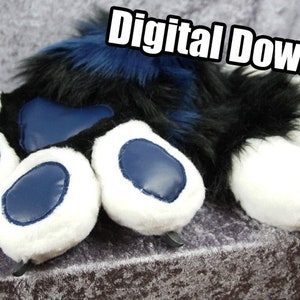 DIGITAL Puffy Hand Paw Pattern for Fursuits - PDF Download