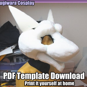 DIGITAL Sergal Foam Head Base Pattern/Template for Fursuits - PDF Download