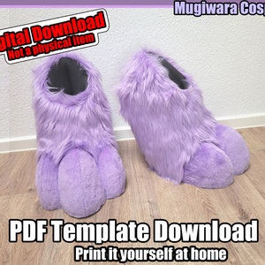DIGITAL Digitigrade Fursuit Feet Paws Pattern for Fursuits - 3 Toed Version - PDF Download