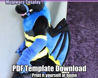 DIGITAL Dragon Wing Version 2 Pattern for Fursuits - PDF Download