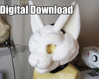 DIGITAL Small Feline Foam Base Pattern/Template for Fursuits - PDF Download
