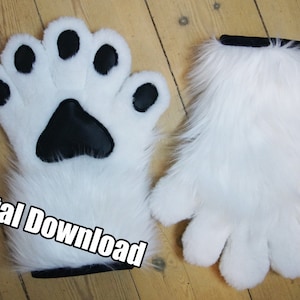 DIGITAL 5-Fingered Hand Paw Pattern for Fursuits - PDF Download