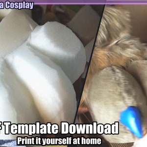 DIGITAL Raptor Foam Feet Base Template for Fursuits + Claw Sewing Pattern - PDF Download