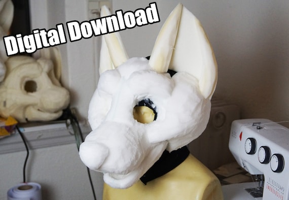 Protogen Fursuit Head Template Digital PDF Pattern for DIY 