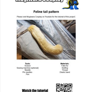 DIGITAL Feline Tail Pattern for Fursuits - PDF Download - Etsy