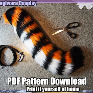 DIGITAL Tiger Tail Pattern for Fursuits & Cosplay - PDF Download