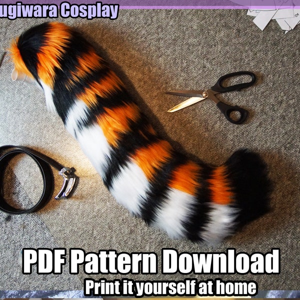 DIGITAL Tiger Tail Pattern for Fursuits & Cosplay - PDF Download