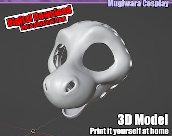 Angel Dragon 3D-model STL Fursuit Head Base for 3D-printing