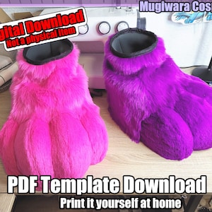 DIGITAL Stompy Fursuit Feet Paws Pattern for Fursuits - PDF Download