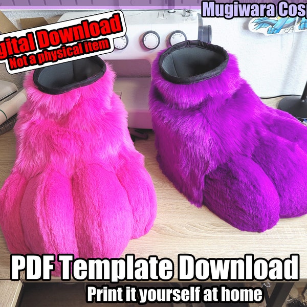 DIGITAL Stompy Fursuit Feet Paws Pattern for Fursuits - PDF Download