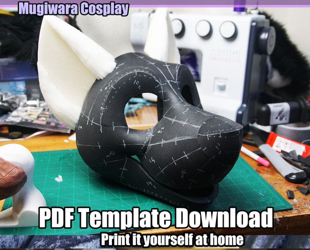 Protogen Fursuit Head Template Digital PDF Pattern for DIY 