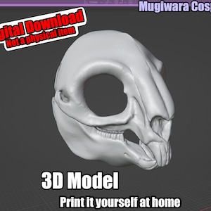 Bunny Skull 3D-model STL Fursuit Head Base for 3D-printing