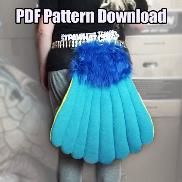 DIGITAL Bird Tail Pattern for Fursuits - PDF Download