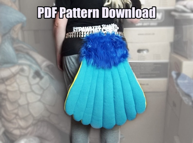 DIGITAL Bird Tail Pattern for Fursuits PDF Download