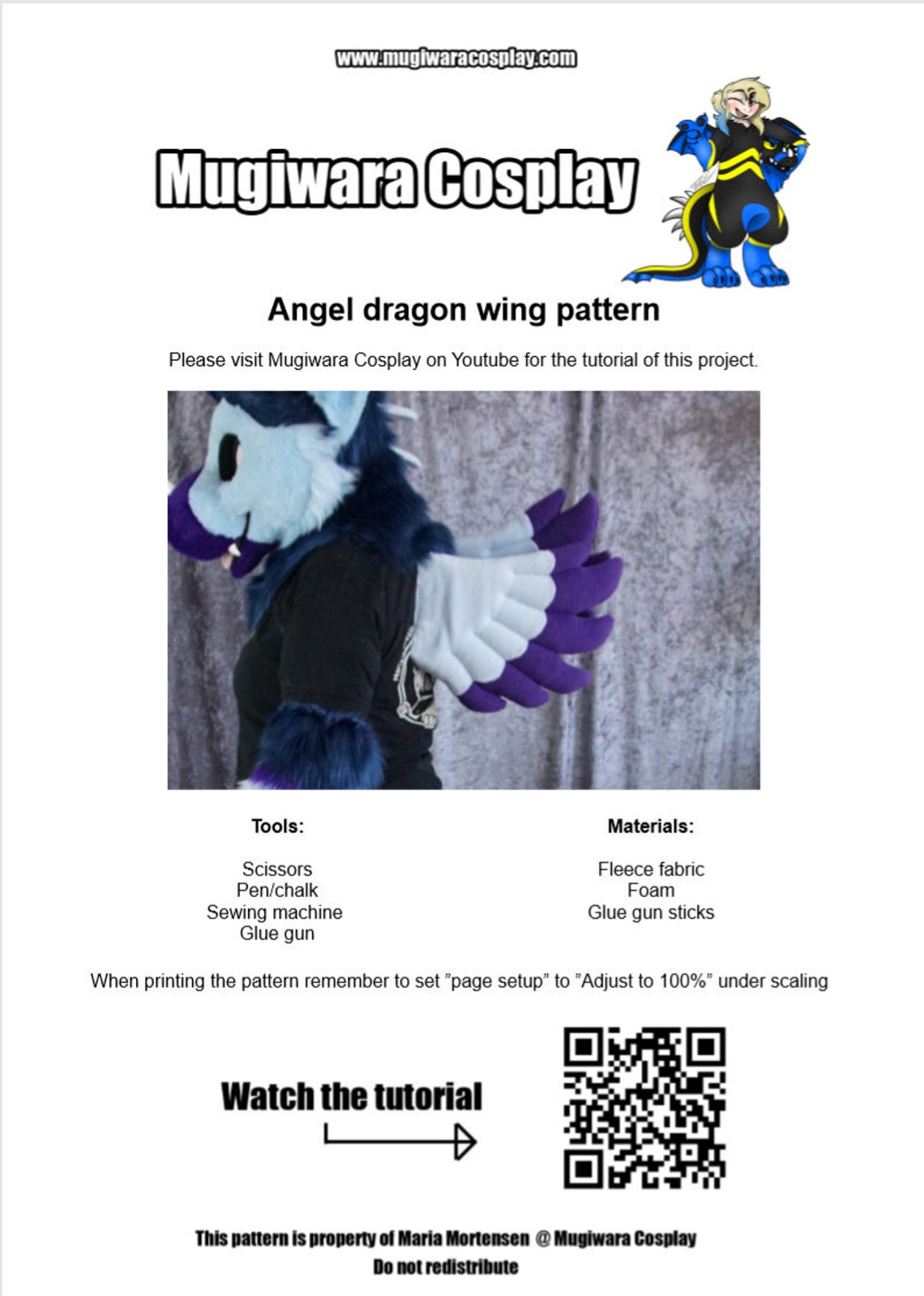 DIGITAL Angel Dragon Wing Pattern for Fursuits - PDF Download - Etsy