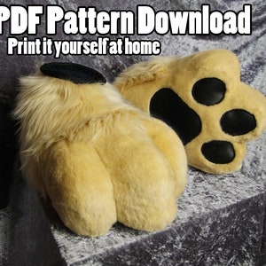 DIGITAL 3 Toed Stompy Sock Paws Pattern for Fursuits - PDF Download