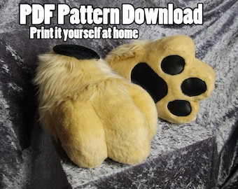 DIGITAL 3 Toed Stompy Sock Paws Pattern for Fursuits - PDF Download
