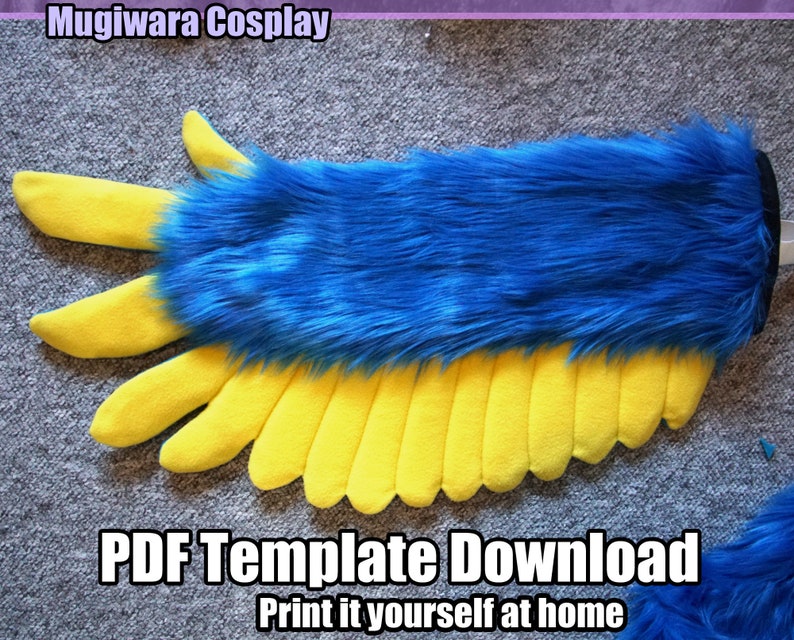 DIGITAL Bird Wings Pattern for Partial Fursuits - PDF Download image 1