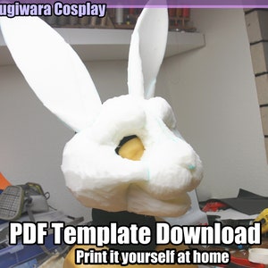 DIGITAL Bunny Foam Head Base Pattern/Template for Fursuits - PDF Download