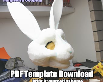 デジタル バニー フォーム ヘッド ベース パターン/ファースーツ用テンプレート - PDF ダウンロード