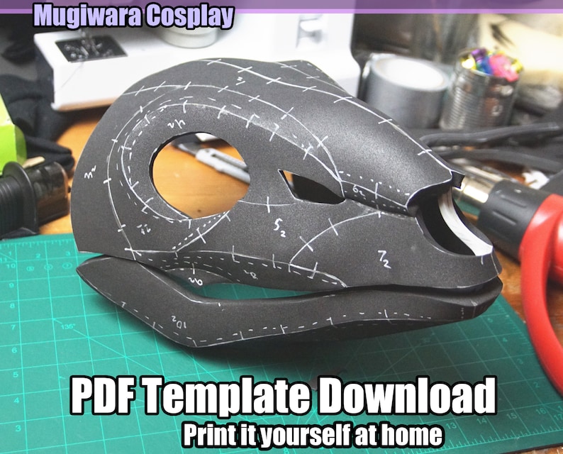 DIGITAL Foam Deer Skull Base for Fursuits - PDF Download 