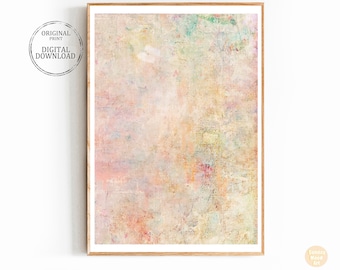 Abstract Watercolor Print: Pastel wall art - Pink Sky Cloud Art (Digital Download)