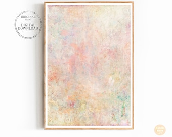 Abstract watercolor Wall art Printable Pink blue purple Pastel Sky cloud Print Neutral poster large Above bed bedroom decor Digital download