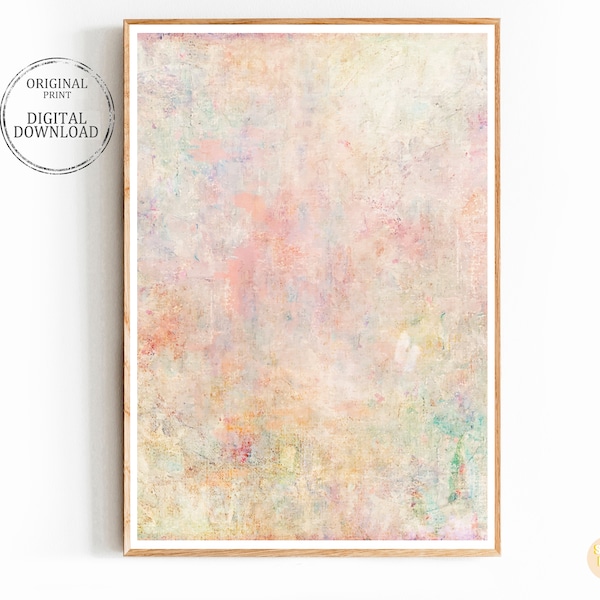 Abstract watercolor Wall art Printable Pink blue purple Pastel Sky cloud Print Neutral poster large Above bed bedroom decor Digital download