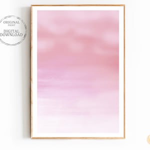 Pastel Abstract Watercolor Art Print: Modern Minimalist Wall Art (Digital Download)