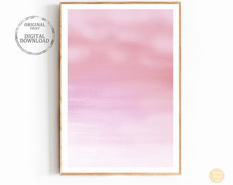 Pastel Abstract Watercolor Art Print: Modern Minimalist Wall Art (Digital Download)
