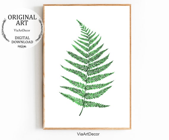 Digital Download Instant Printable Wall Art Fern Leaf Botanical Print
