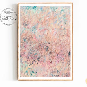 Pastel Watercolor Abstract Art Print: Minimalist pink blue purple Painting (Printable)
