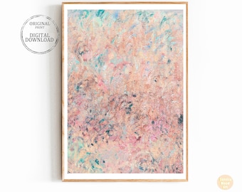 Pastel Watercolor Abstract Art Print: Neutral Minimalist pink blue purple Painting (Printable)