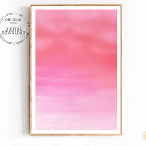 抽象的な水彩画プリント 印刷可能な壁アート ピンク モダンアート 抽象的な水彩画アートプリント 大規模な抽象的なアートワーク デジタルダウンロード