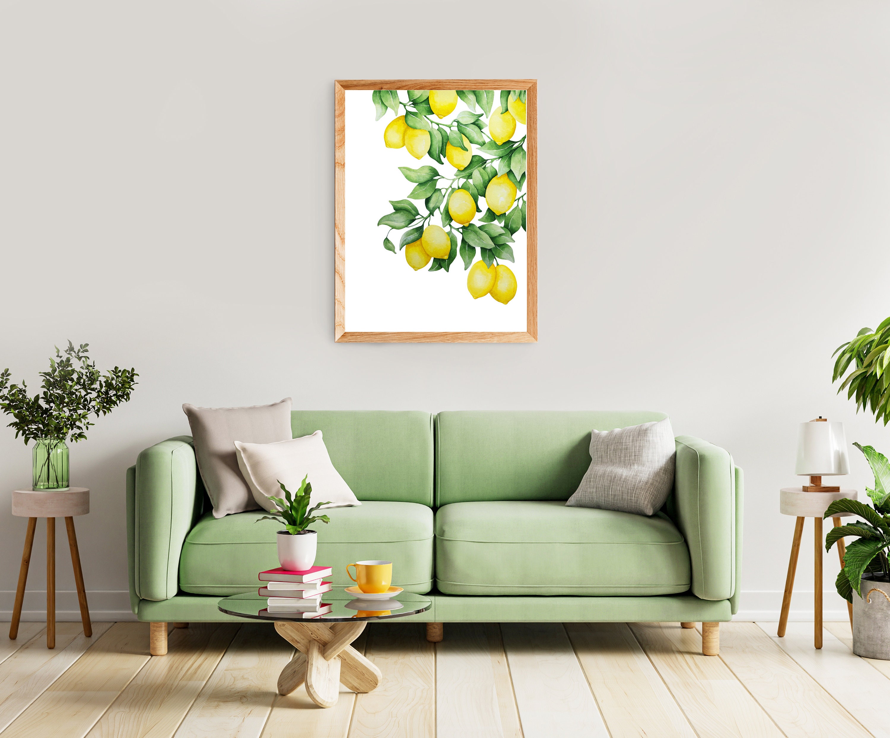 Lemons Print Watercolor Fruit Wall Art Printable Yellow Green - Etsy Canada