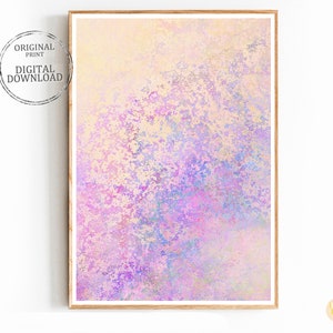 Pastel Abstract Watercolor Print: Large Pink & Purple Wall Art (Digital Download)